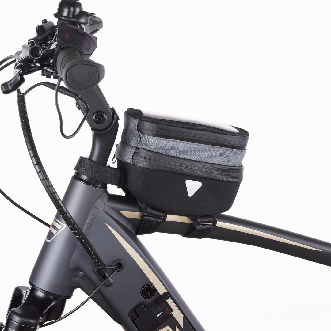 Fischer Premium Fahrradtasche | mit integrierter Smartphone-Tasche und Touchscreen-Schutzfolie | Obe