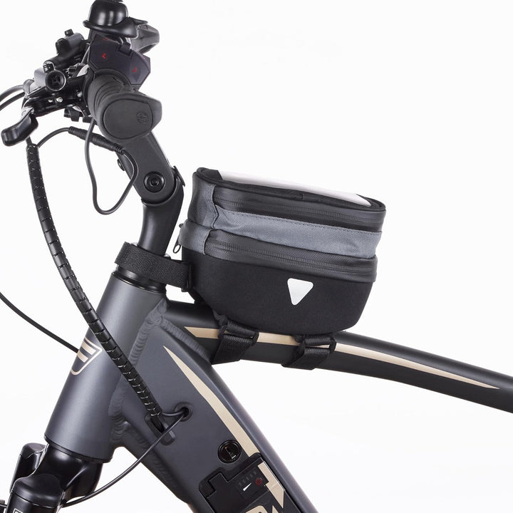 Fischer Premium Fahrradtasche | mit integrierter Smartphone-Tasche und Touchscreen-Schutzfolie | Obe