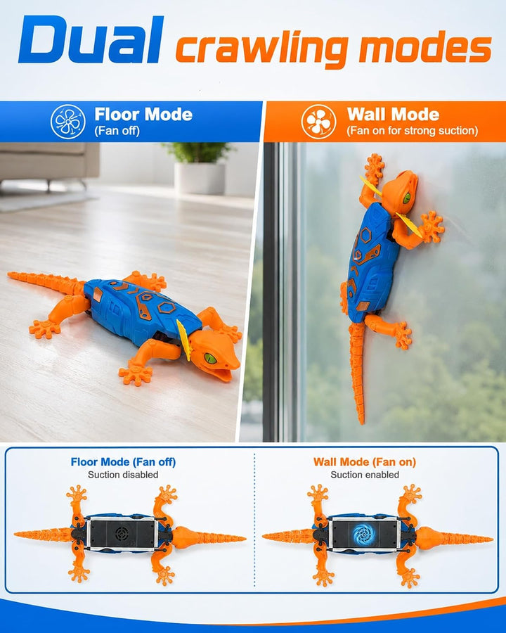 Kikapabi Ferngesteuerter Wandkletterer Gecko, RC Wandkletterer Echse LED-Augen, Boden- und Deckenkle