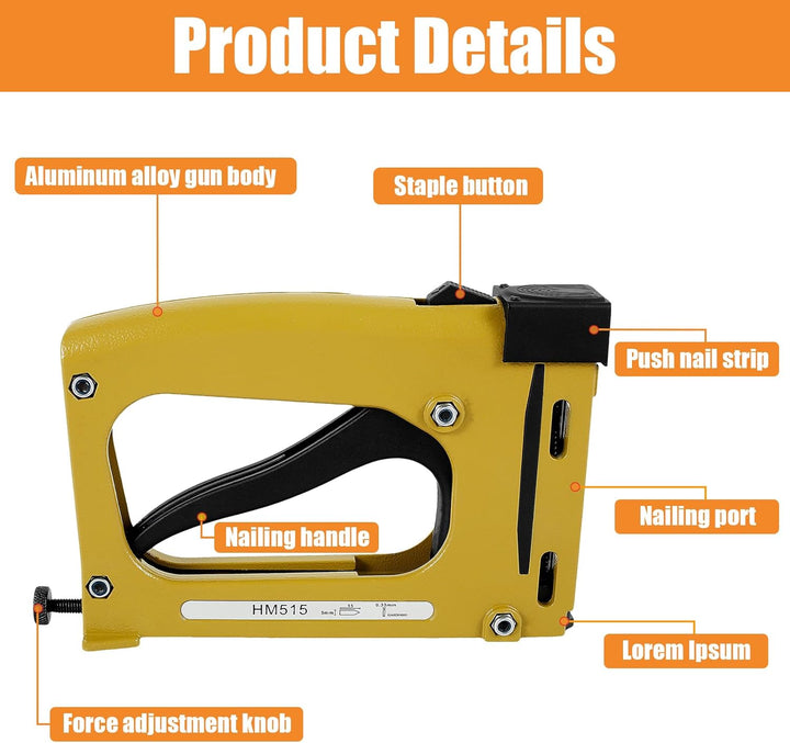 Point Driver Framing 20x12,5x3cm Handtacker mit Klammern Set Bilderrahmen Tacker mit 2000 Klammern P