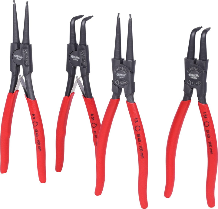 KS Tools 119.2060 Sicherungszangen-Satz, 40-100 mm, 4-tlg.
