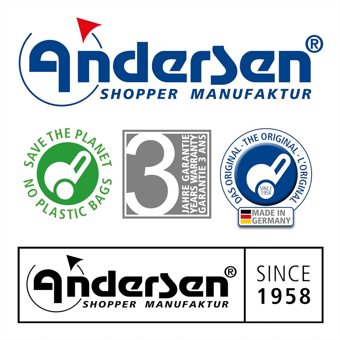ANDERSEN Einkaufstrolley - Shopper Mix A05 46 L Einkaufsroller, einzigartig, Limited Edition, Alumin