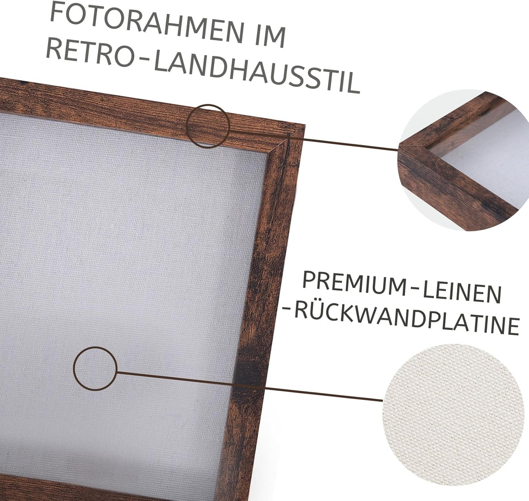 Muzilife 3D Bilderrahmen zum Befüllen mit Glasscheibe 22x22 cm-Tiefer Holz Rahmen, Objektrahmen Shad