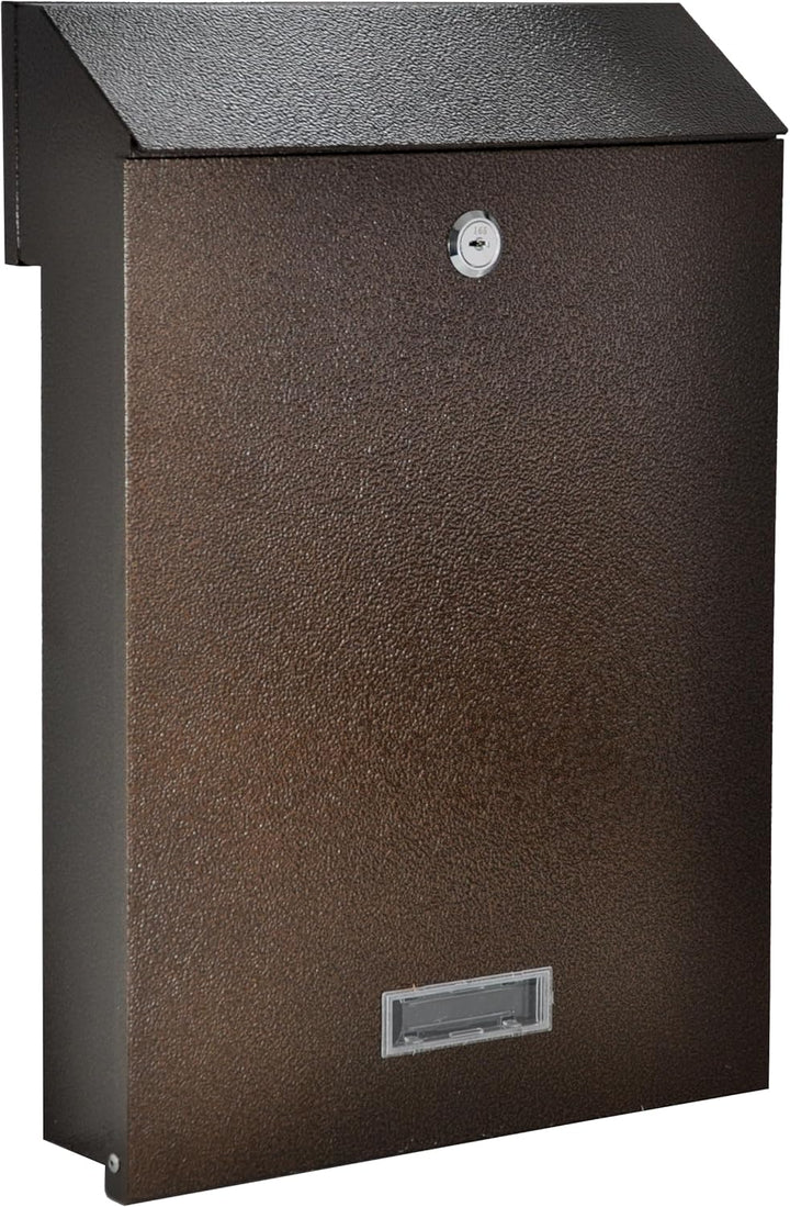 Zaunbriefkasten Torbriefkasten Durchwurf Mauerdurchwurf Briefkasten Braun Bronze Antik C4 Entnahme H