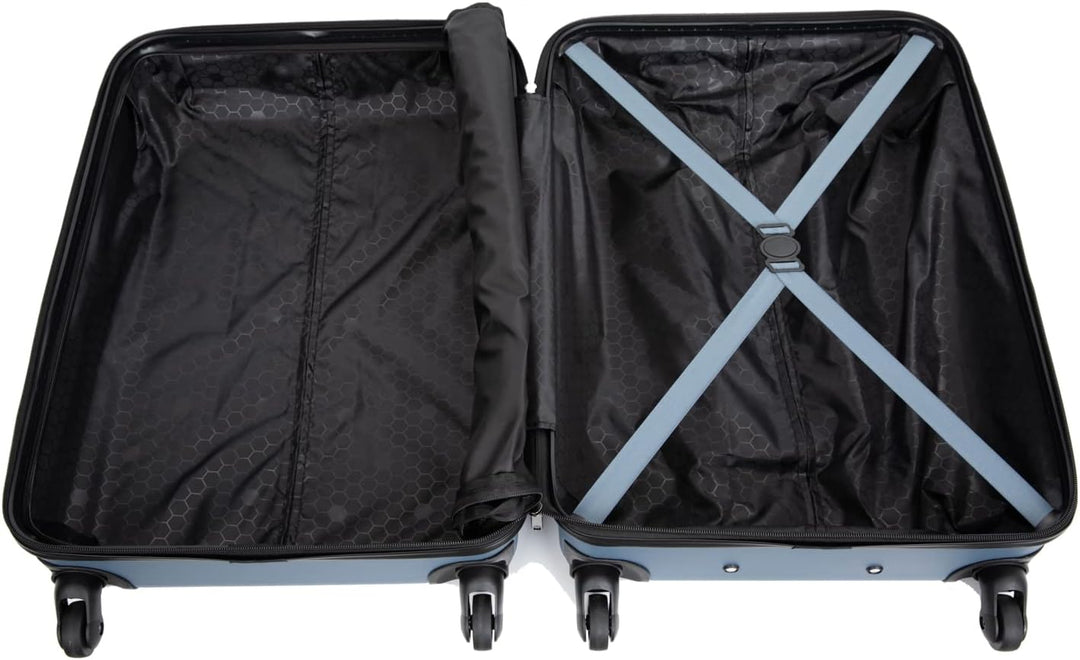 Travelhouse Bali Stabiler Koffer-Set 3tlg. Trolley Koffer Reisekoffer Blau ABS Hartschalen Kofferset