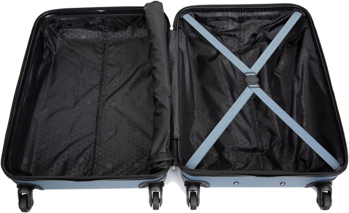 Travelhouse Bali Stabiler Koffer-Set 3tlg. Trolley Koffer Reisekoffer Blau ABS Hartschalen Kofferset