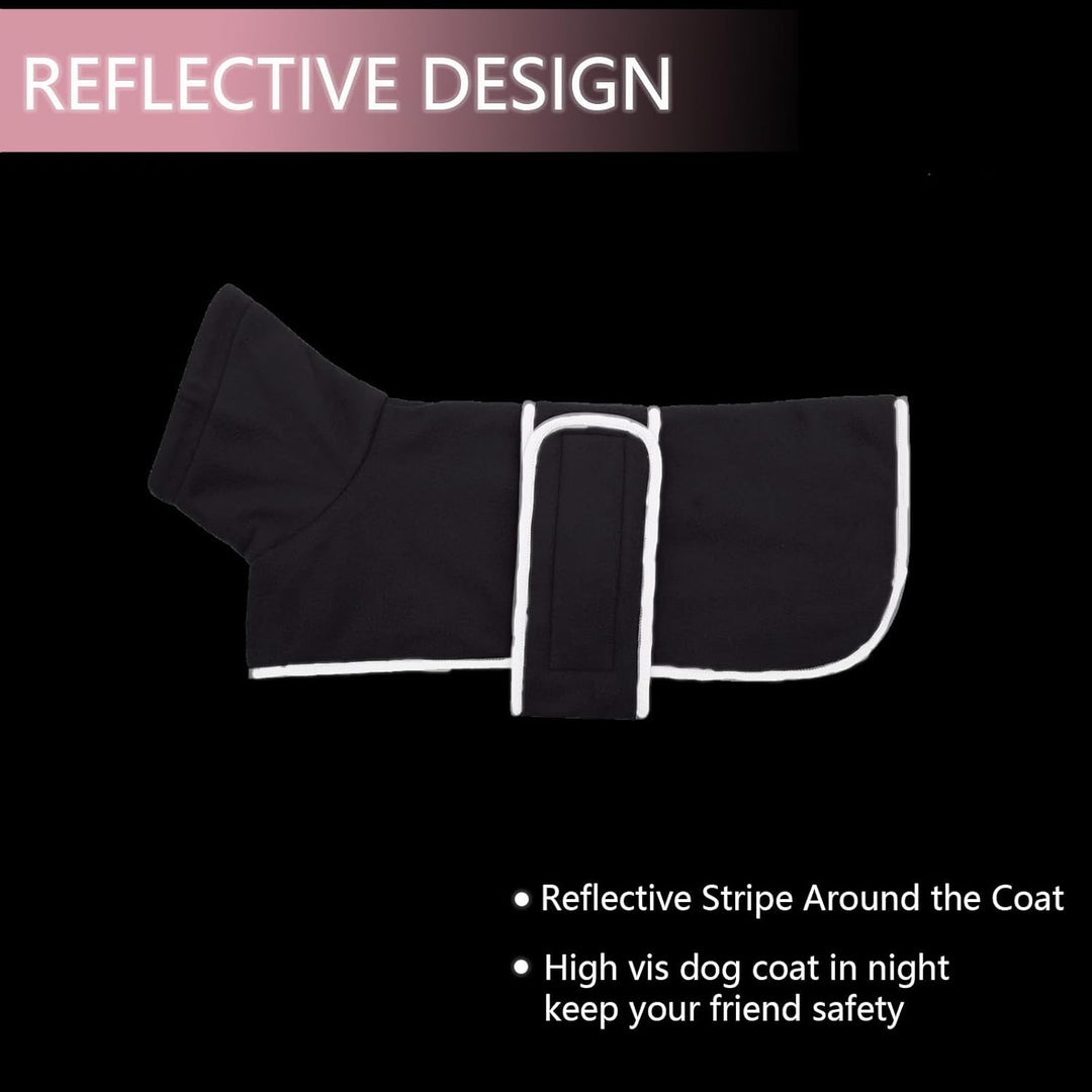 MOREZI Winterhundejacke mit wattiertem Flusenfutter, verstellbarem Klettknopf und hochklappbarem Ste