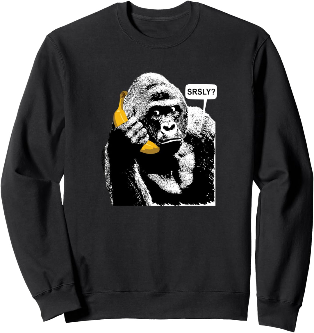 Gorilla On Banana Handy Sweatshirt