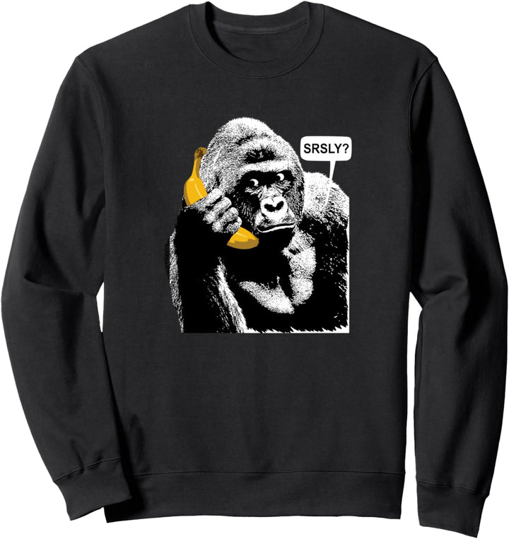 Gorilla On Banana Handy Sweatshirt