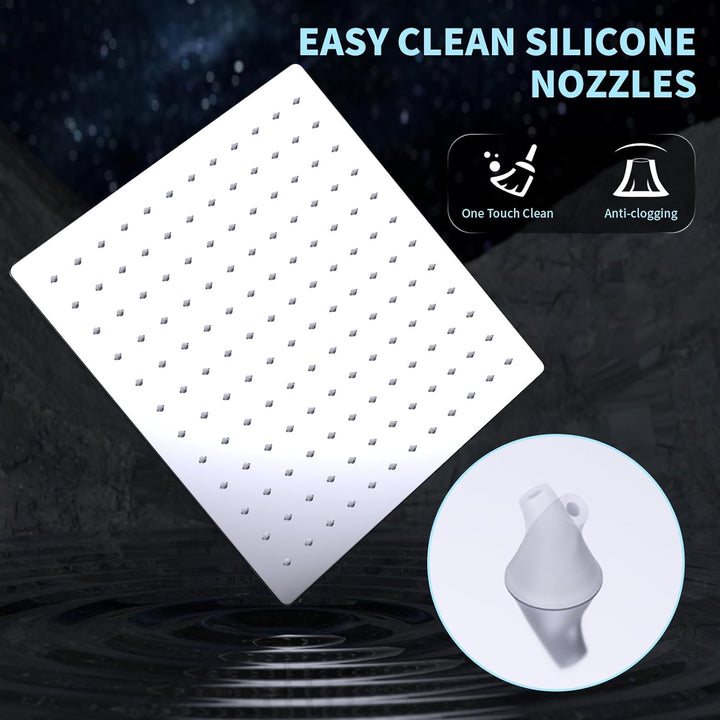 12 Zoll (30cm) Regendusche Duschkopf – Edelstahl, Hochdruck, Ultradünn, 360° Schwenkbar – Grosser Lu
