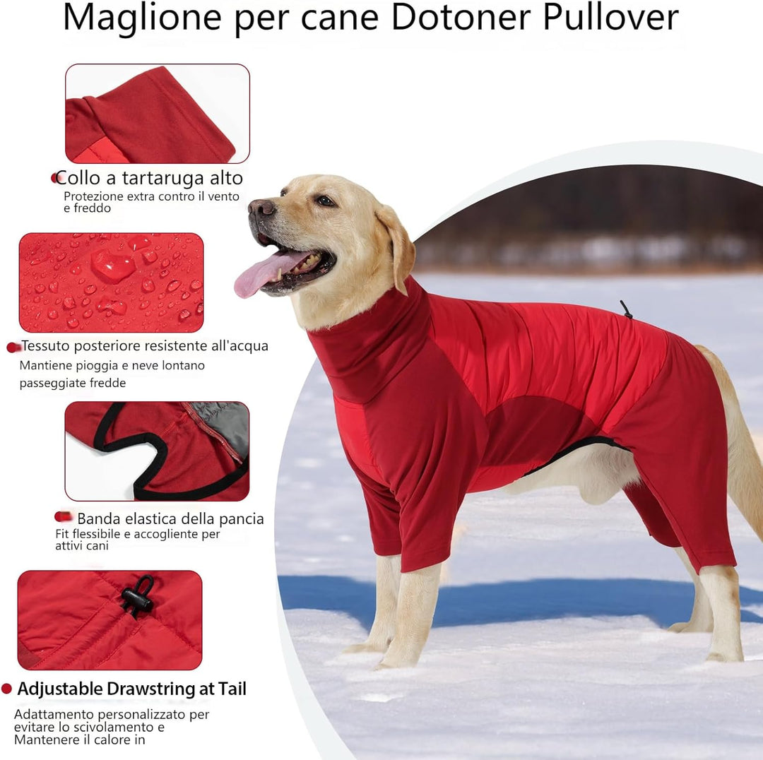 Dotoner Winter Hundemantel mit Beinen, Elastischer Hundejacke Hund-Overall Fleecefutter Warm, Winddi