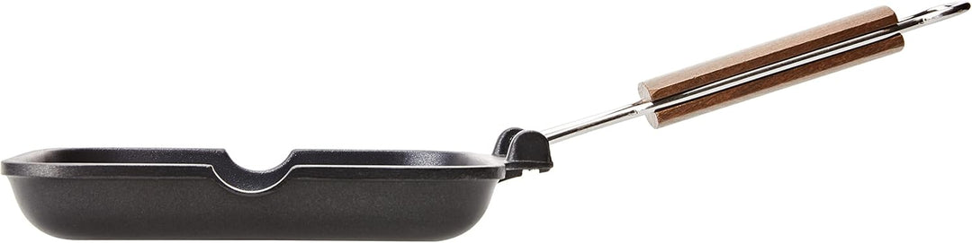 Harbenware Home Delizia Grillpfanne Antihaft mit biegsamen Griff, Aluminium, Schwarz, 20x20 cm