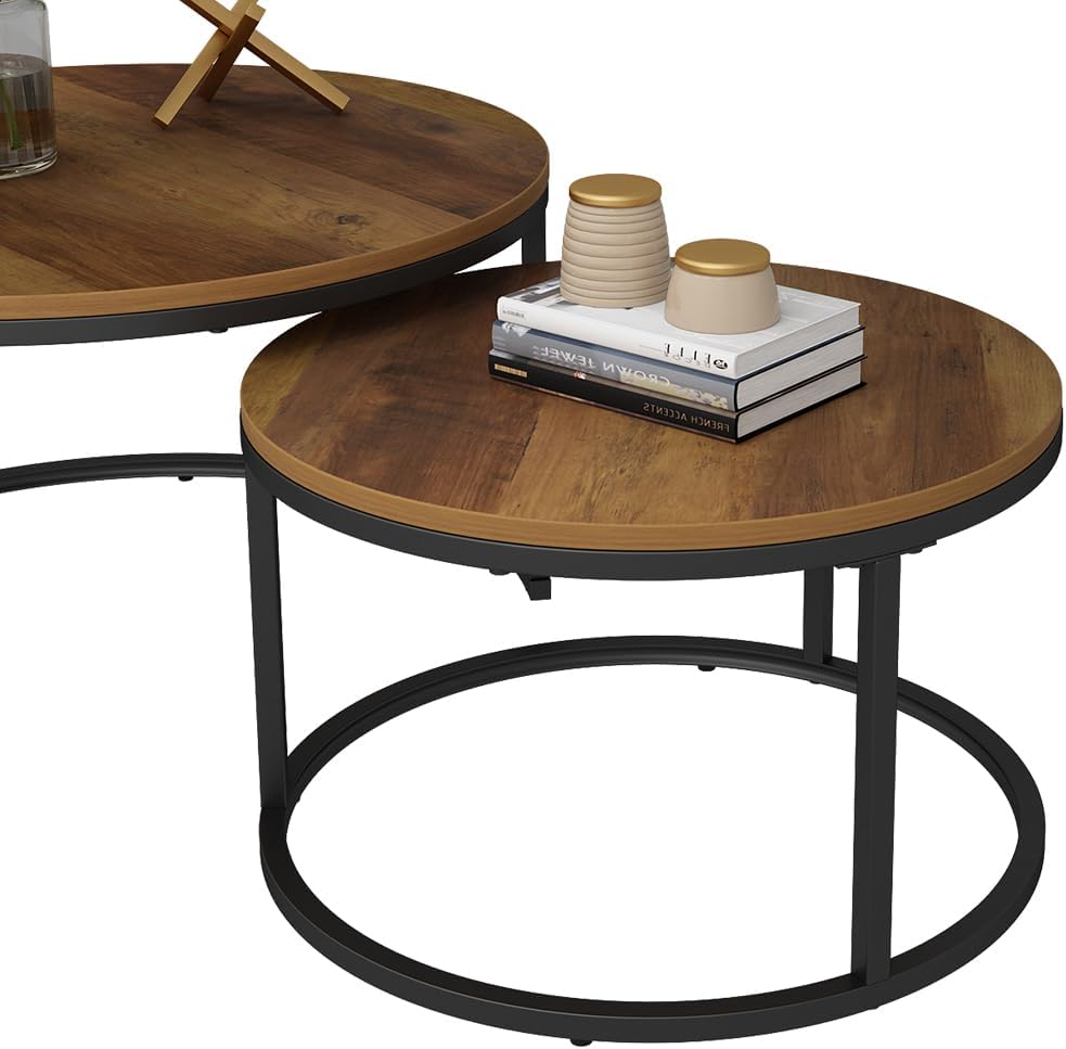 Vicco Couchtisch Set Montreal, Antikholz, 77 x 40 cm 2 Teile