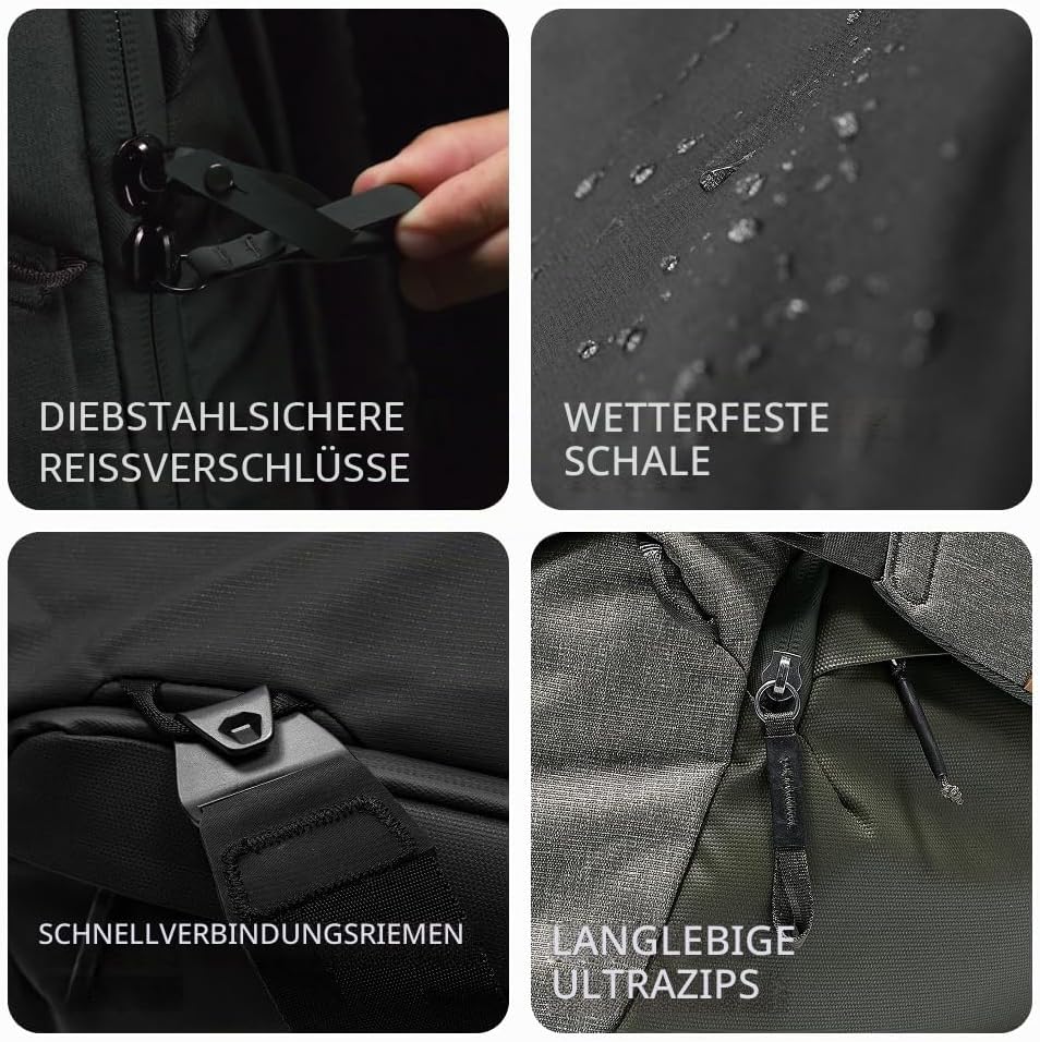 Peak Design Reisetasche 35 l, Eclipse, wetterfest, extra breiter Reissverschluss, 4 Aussentaschen, i