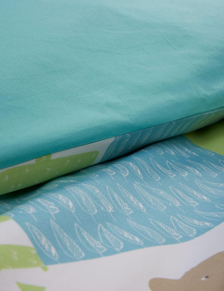 Bio Kinderbettwäsche 100% Bio-Baumwolle (kbA) GOTS zertifiziert, Patchwork Bär, 100 x 135 cm / 40 x
