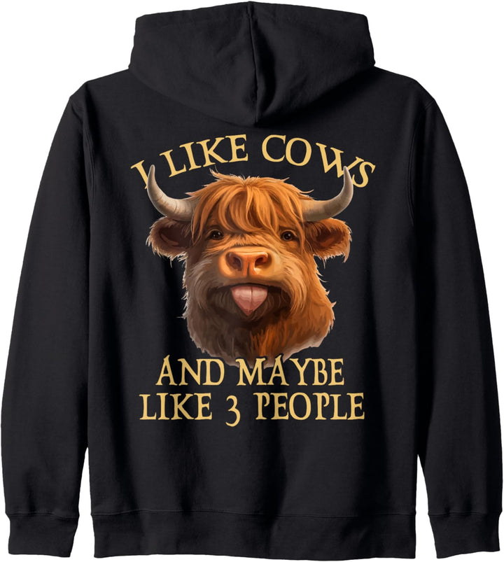 Ich mag Kühe und vielleicht wie 3 Leute lustige Highland Cow Kapuzenjacke