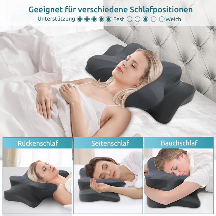 DONAMA Memory Foam Kissen ergonomisches Nackenkissen Kopfkissen Seitenschläferkissen für Seiten, Rüc
