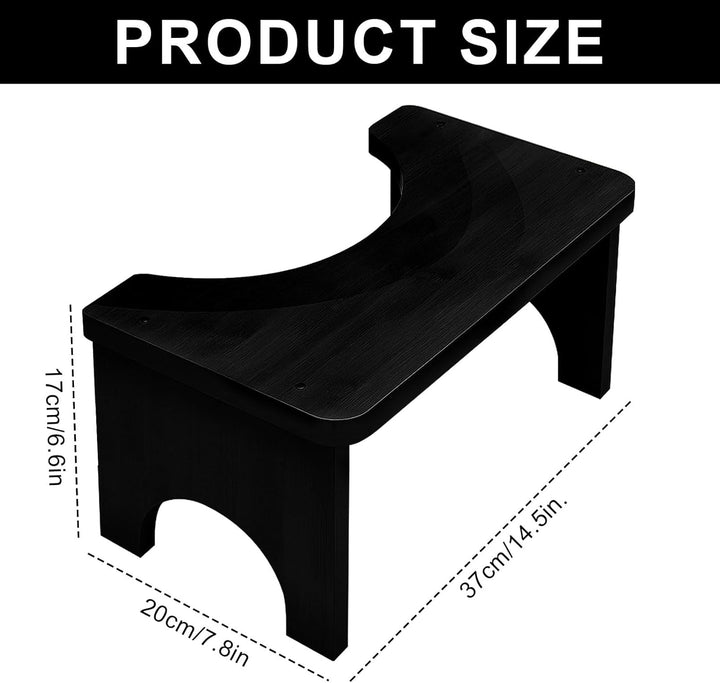 Toilettenhocker aus Bambus, 37×20×17 cm Rutschfester & Ergonomischer WC Hocker zur Verdauungsförderu