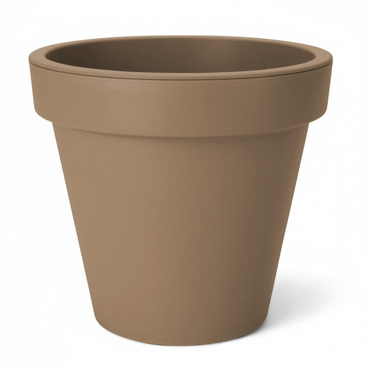Spetebo Kunststoff Pflanzkübel L rund Ø 48 cm - Mokka - Blumenkübel gross für Aussen und Innen - Gar