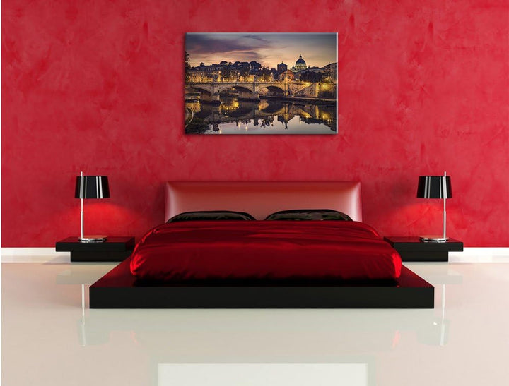 Pixxprint Rom Kathedrale St. Peter als Leinwandbild/Grösse: 100x70 cm/Wandbild/Kunstdruck/fertig bes