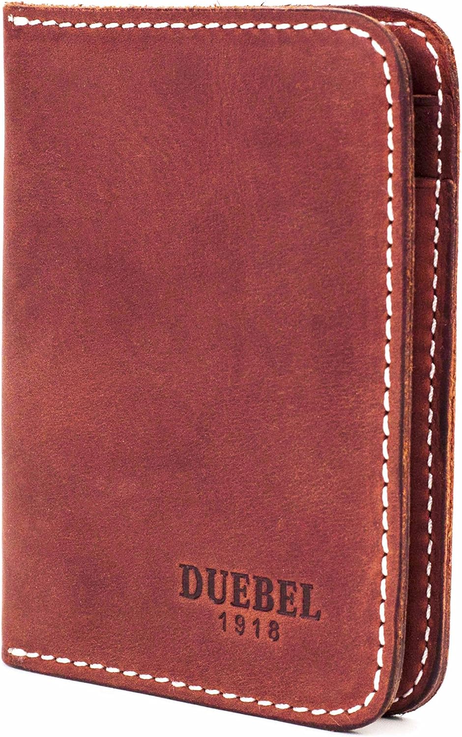 DUEBEL Herren Vollkorn Leder Bifold Reise Brieftaschen/Halter/Case/Protector, Rot