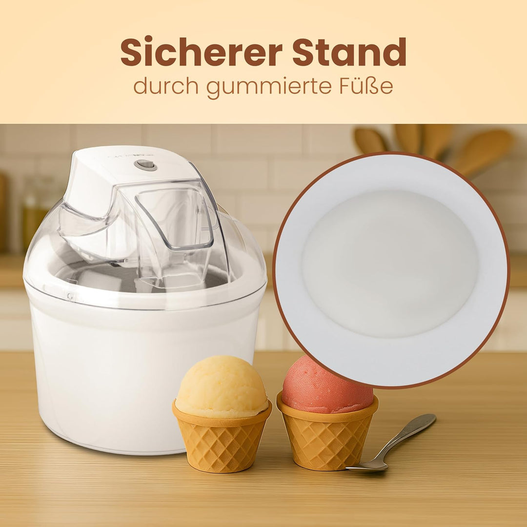 Clatronic Eismaschine/Softeismaschine/Speiseeismaschine ICM 3764 für Eiscreme/Sorbet/Frozen Yoghurt/