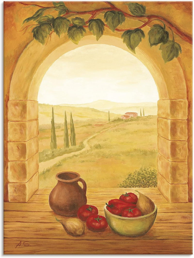 ARTland Leinwandbilder Wandbild Bild auf Leinwand 60x80 cm Landschaften Fensterblick T4JI