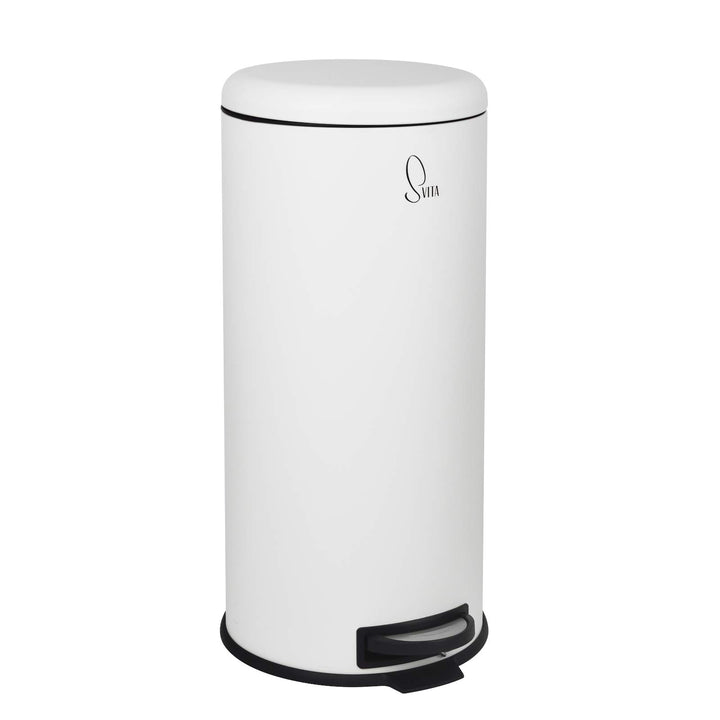 SVITA T30 Mülleimer Weiss Treteimer Abfalleimer 30 Liter inkl. Inneneimer rund, Weiss