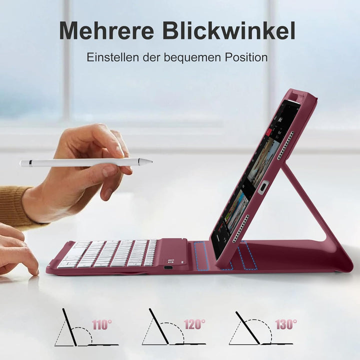 Hülle mit Tastatur für iPad A16 11 Generation 2025/10 Generation 2022(11/10.9 Zoll), Magnetische Ant