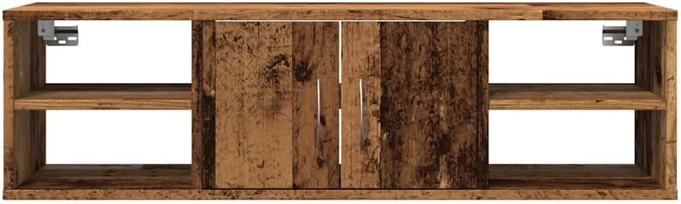 vidaXL Wandschrank Altholz-Optik 101x30x29 cm Holzwerkstoff, Schrank, Wohnzimmerschrank, Lagerschran