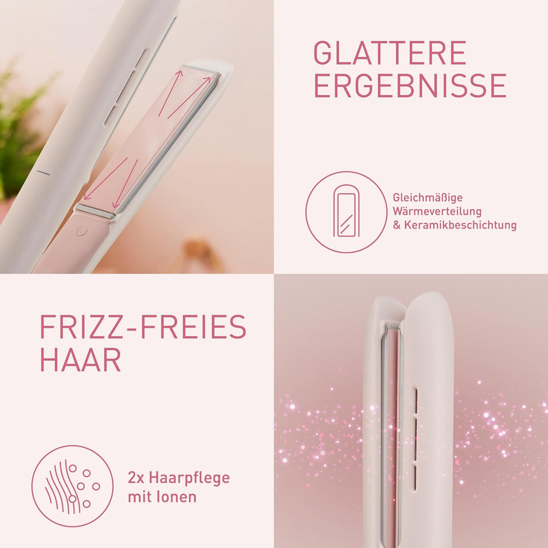 Panasonic EH-HV31-P503 2-in-1 Ionisches Haar-Styling-Gerät, Haarglätter und Lockenstab, 5 Hitzestufe
