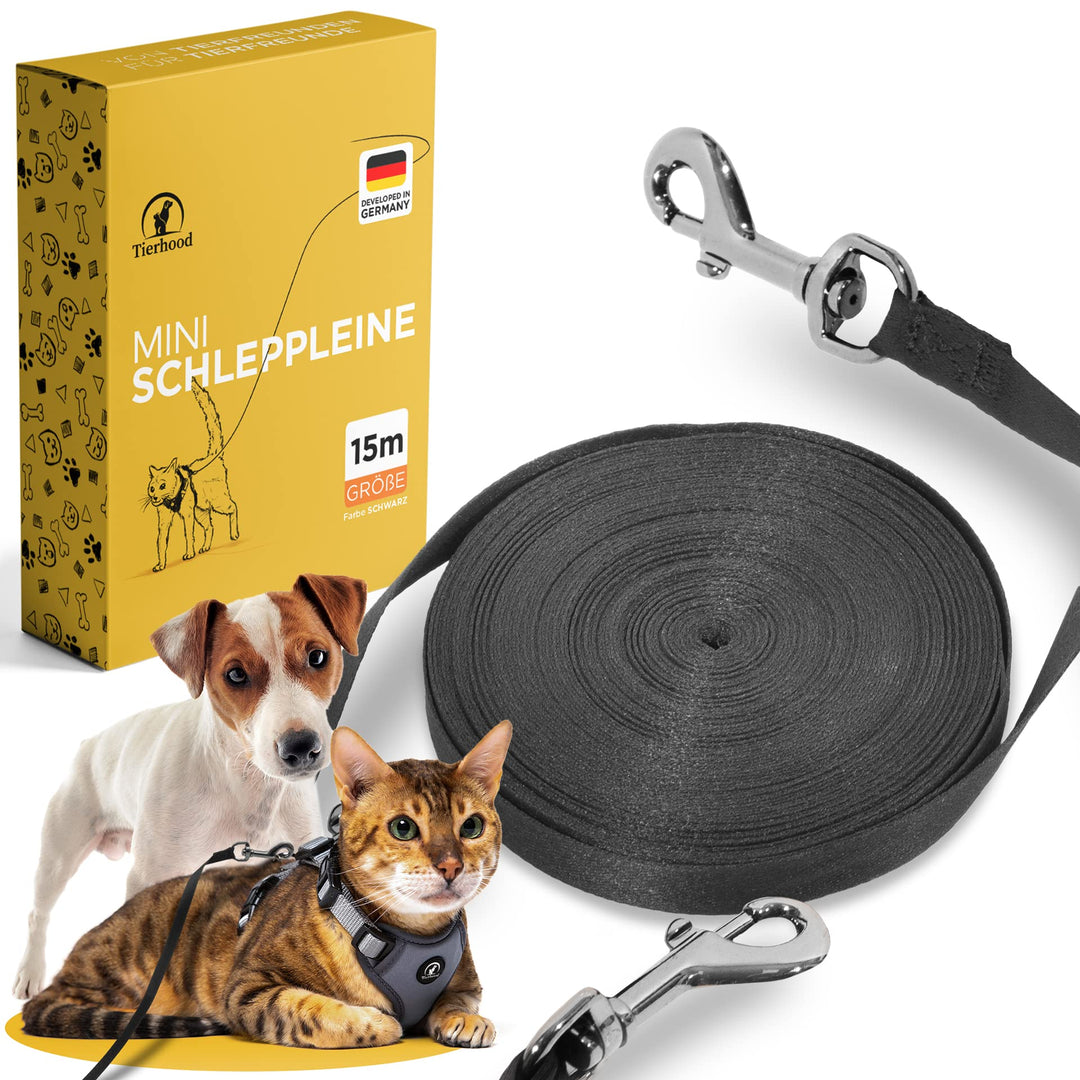 Schleppleine 10m / 15m für Katzen - Katzenleine - extra leichte Leine für Katzen - Cat Leash - Katze