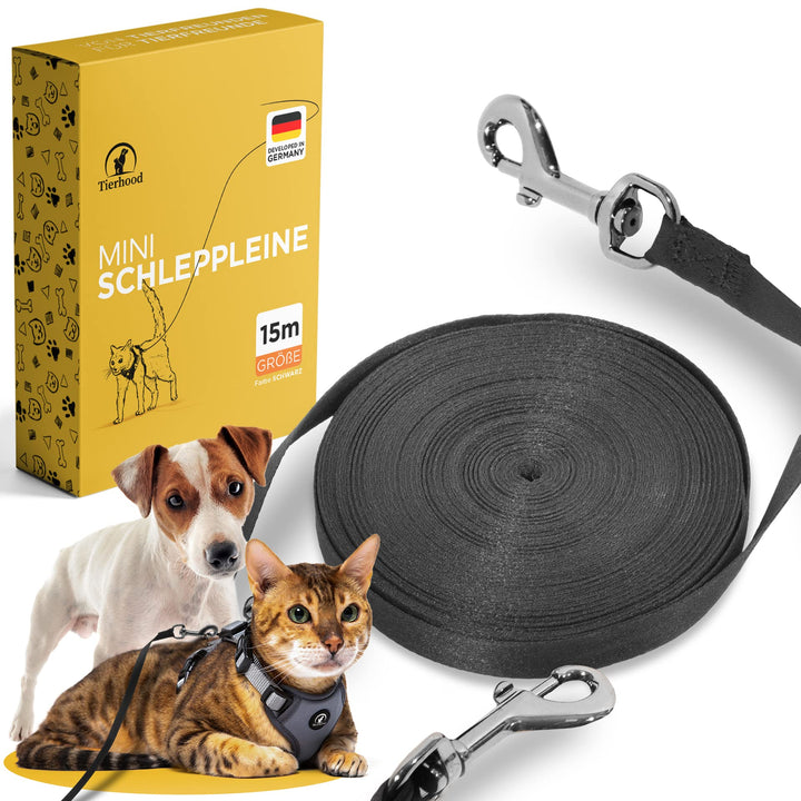 Schleppleine 10m / 15m für Katzen - Katzenleine - extra leichte Leine für Katzen - Cat Leash - Katze