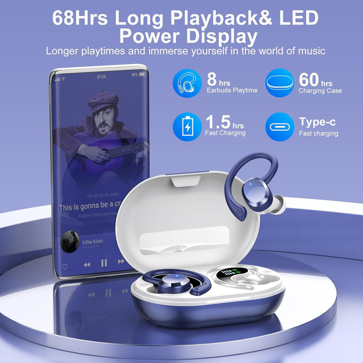sprtoybat Bluetooth Kopfhörer, Kopfhörer Kabellos Bluetooth 5.4 mit 4 ENC Noise Cancelling Mic, Kabe