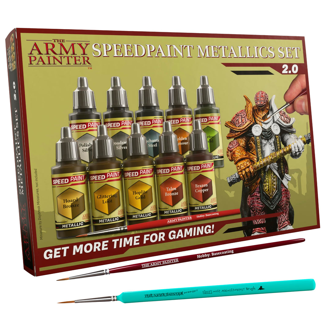 The Army Painter Speedpaint Metallics Set 2.0 Combo, 10 Acrylfarben Metallic 18ml Modellbau Farben P