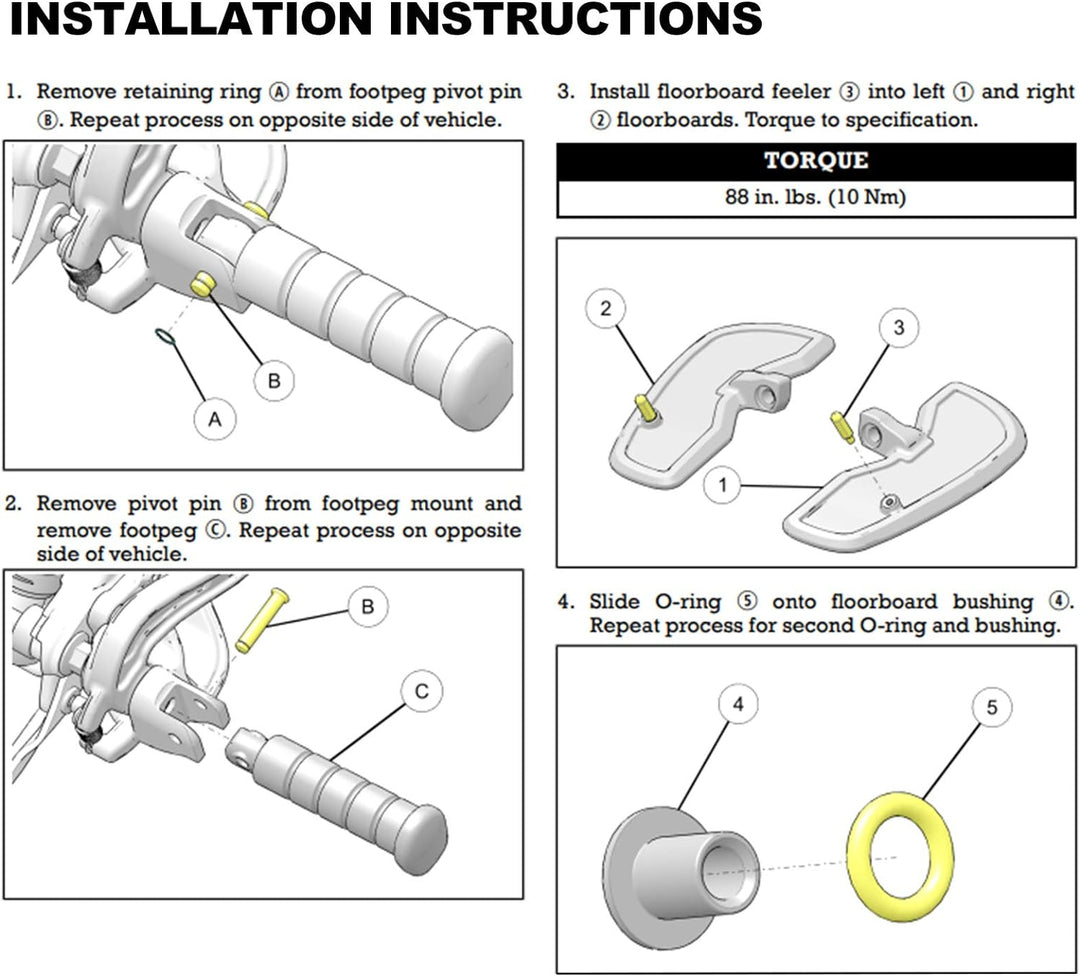 Qiilu Fussrasten für Motorräder Aluminium Front Rider Trittbretter Fussrasten Trittbrett Fit für Ind