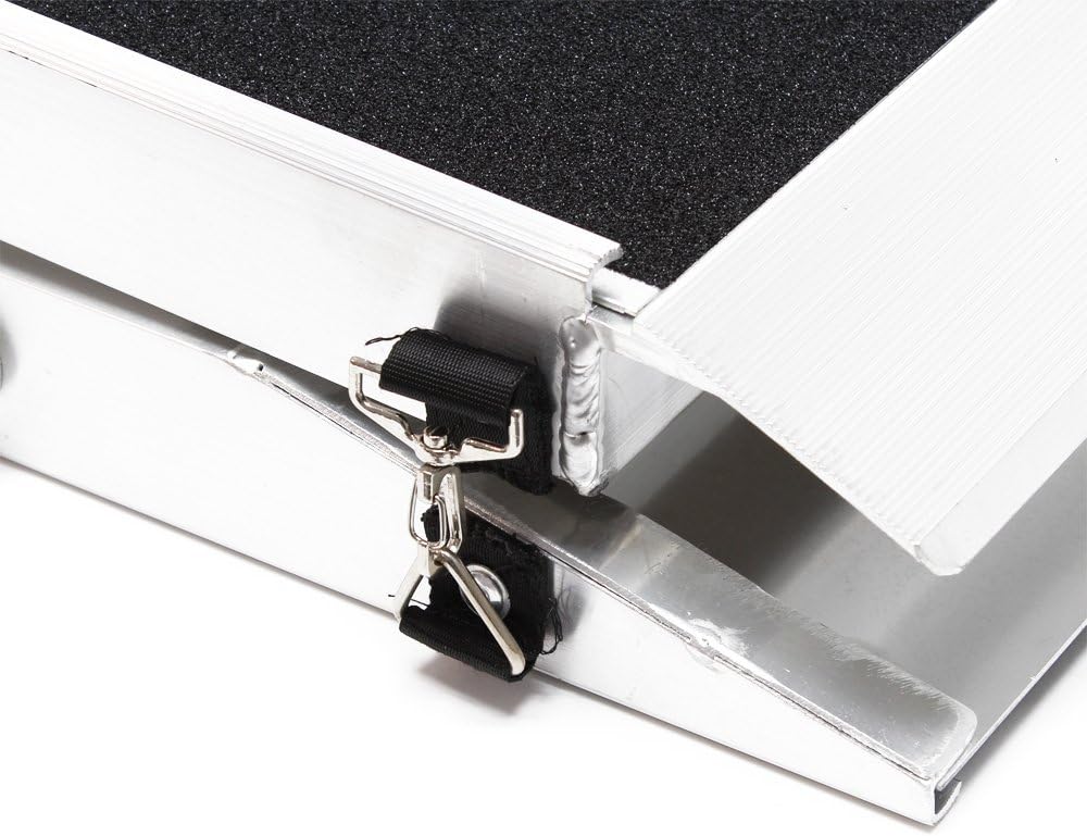 Wiltec Hunderampe faltbar, 183 x 49 cm, geklappt 92 x 49 cm, aus Aluminium, rutschsicher, Traglast b