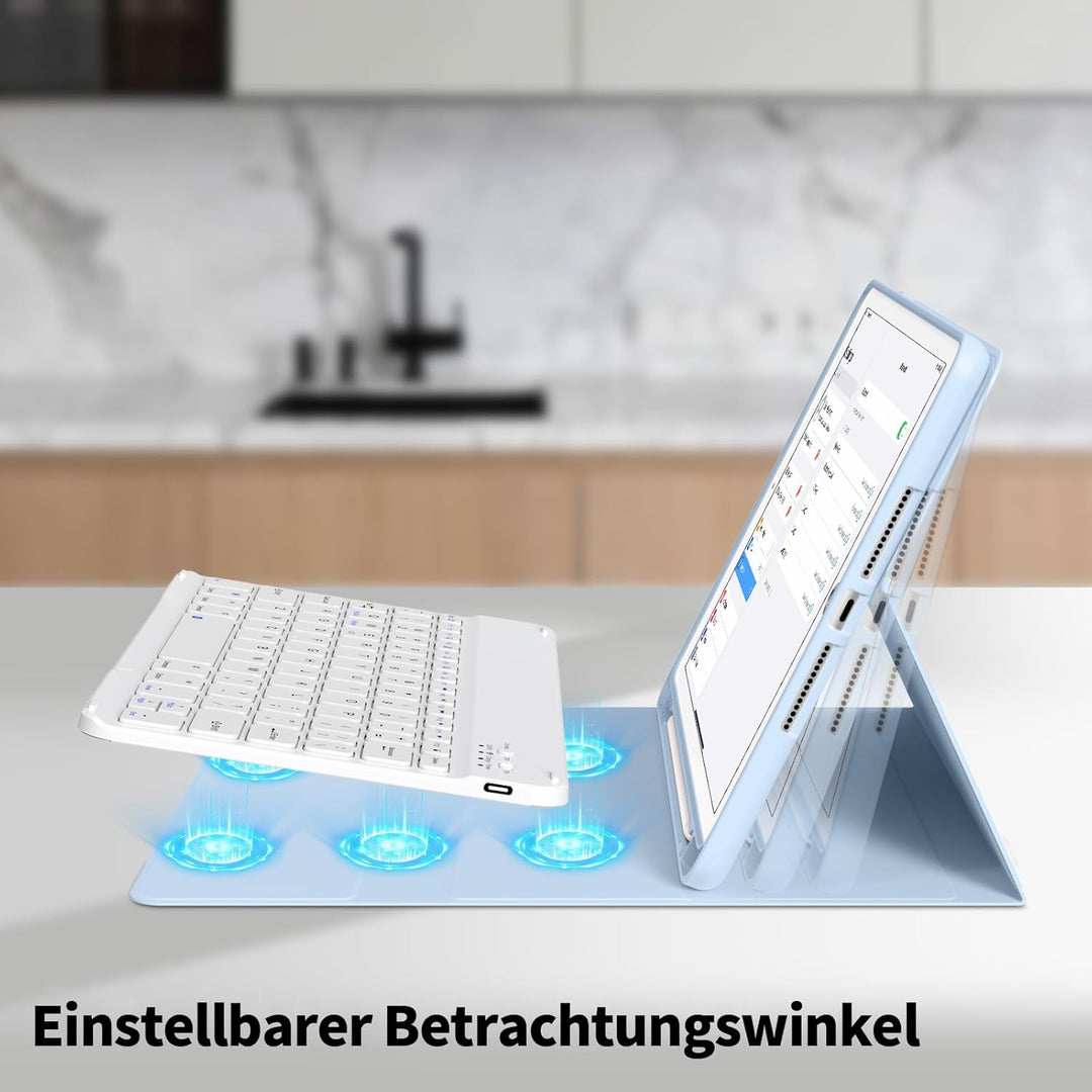 Tastatur Hülle für iPad 9. Generation / 8. Generation / 7.Generation 10,2 Zoll, Magnetisch Abnehmbar