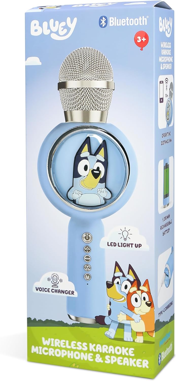 Bleuy Karaoke-Mikrofon mit kabellosem Lautsprecher und LED-Leuchten