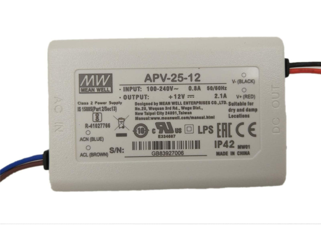 Mean Well APV-25-12 Schaltnetzteil, 25,2 W, Einzelausgang, APV-25, 12 V, 2,1 A