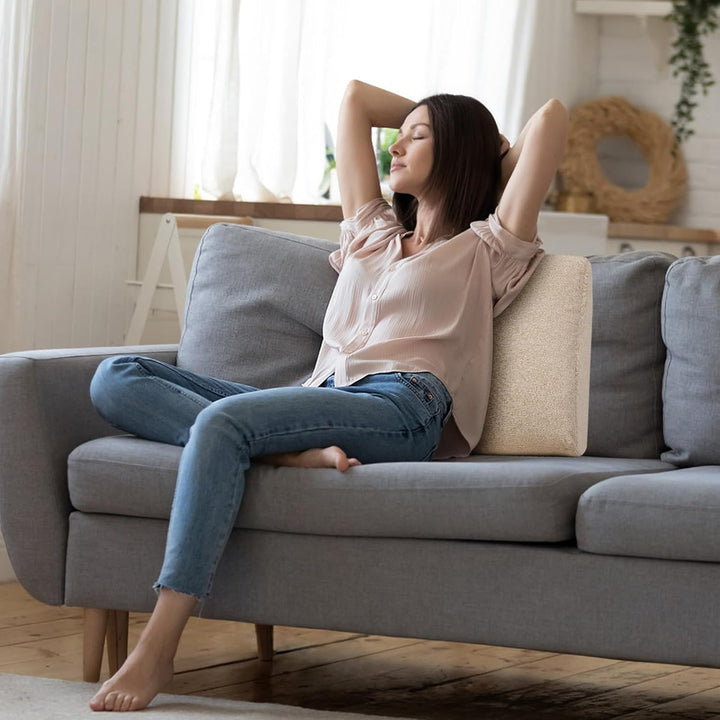 GOFORIT Ergonomisches Rückenkissen für Sofa &amp; Sessel - Zweilagiges Memory-Schaum Lendenkissen mit fe