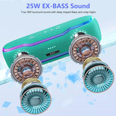 AY Bluetooth Lautsprecher Musikbox Tragbarer IPX7 Wasserdicht Bluetooth Box mit Bunten Licht und Sat