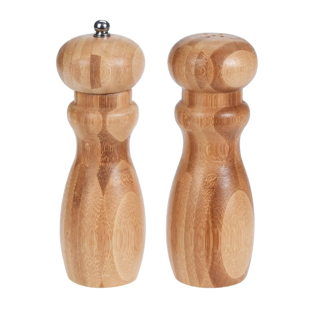 2er Set Gewürzmühle aus Holz Ø 5 cm x 16 cm Keramikmahlwerk Salz Pfeffer Mühle Salzmühle Pfeffermühl