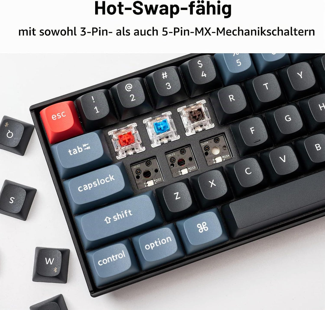 Keychron K6 Pro QMK/VIA Kabellose, mechanische Tastatur, US ANSI-Layout Hot-Swap-fähige Keychron K P