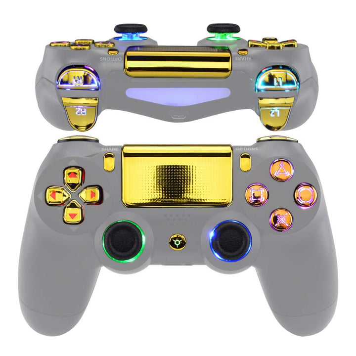 eXtremeRate Tasten für ps4 Knöpfe D-Pad Trigger Thumbsticks Buttons DTFS LED Kit kompatibel mit ps4