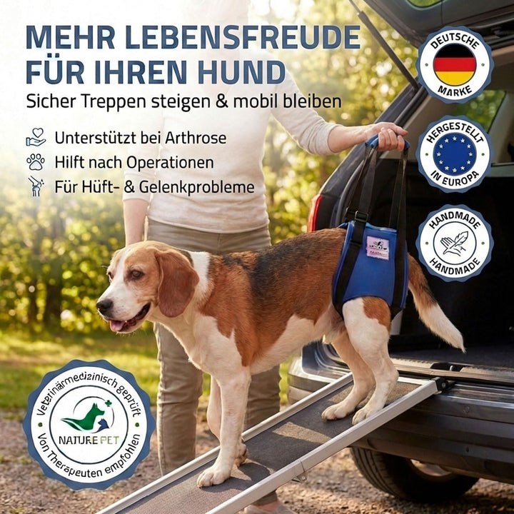 Nature Pet © - Tragehilfe Hund hinten - Verstellbarer Hunde Tragegurt als Treppenhilfe - Ideal für ä