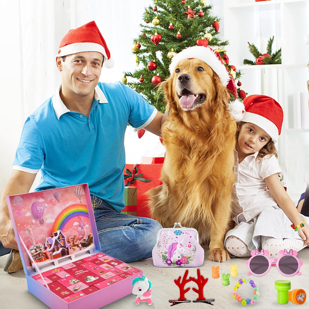 Adventskalender 2023 Kinder, 24 Days Weihnachts Countdown Kalender Prinzessinnen Haar Accessoires fü