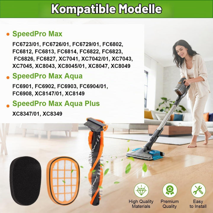6+1 Stück Filter für Philips SpeedPro Max Akkusauger, FC5005/01 Ersatzfilter Zubehör für Philips FC6