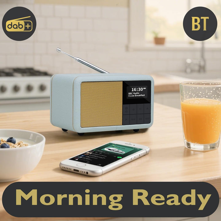 LEMEGA CR7 Tragbares Mini DAB Radio mit Bluetooth（Akku mit bis zu 12 Stunden Laufzeit,UKW,IPX4 wasse