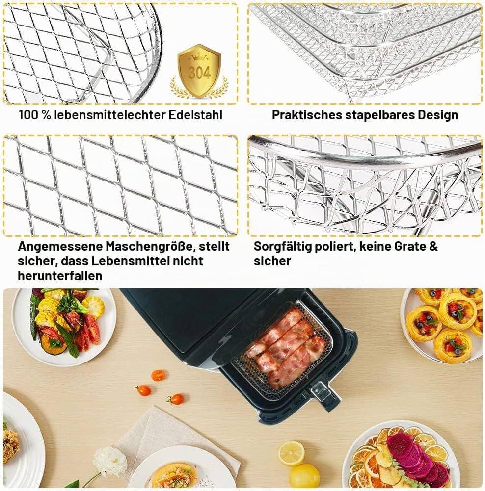 YQL Airfryer Zubehör Grosse für COSORI Turbo Tower Pro Smart 10,8L/Russell Hobbs XXL 8L, 20cm (Diago